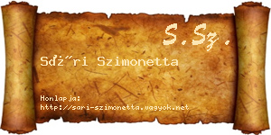Sári Szimonetta névjegykártya